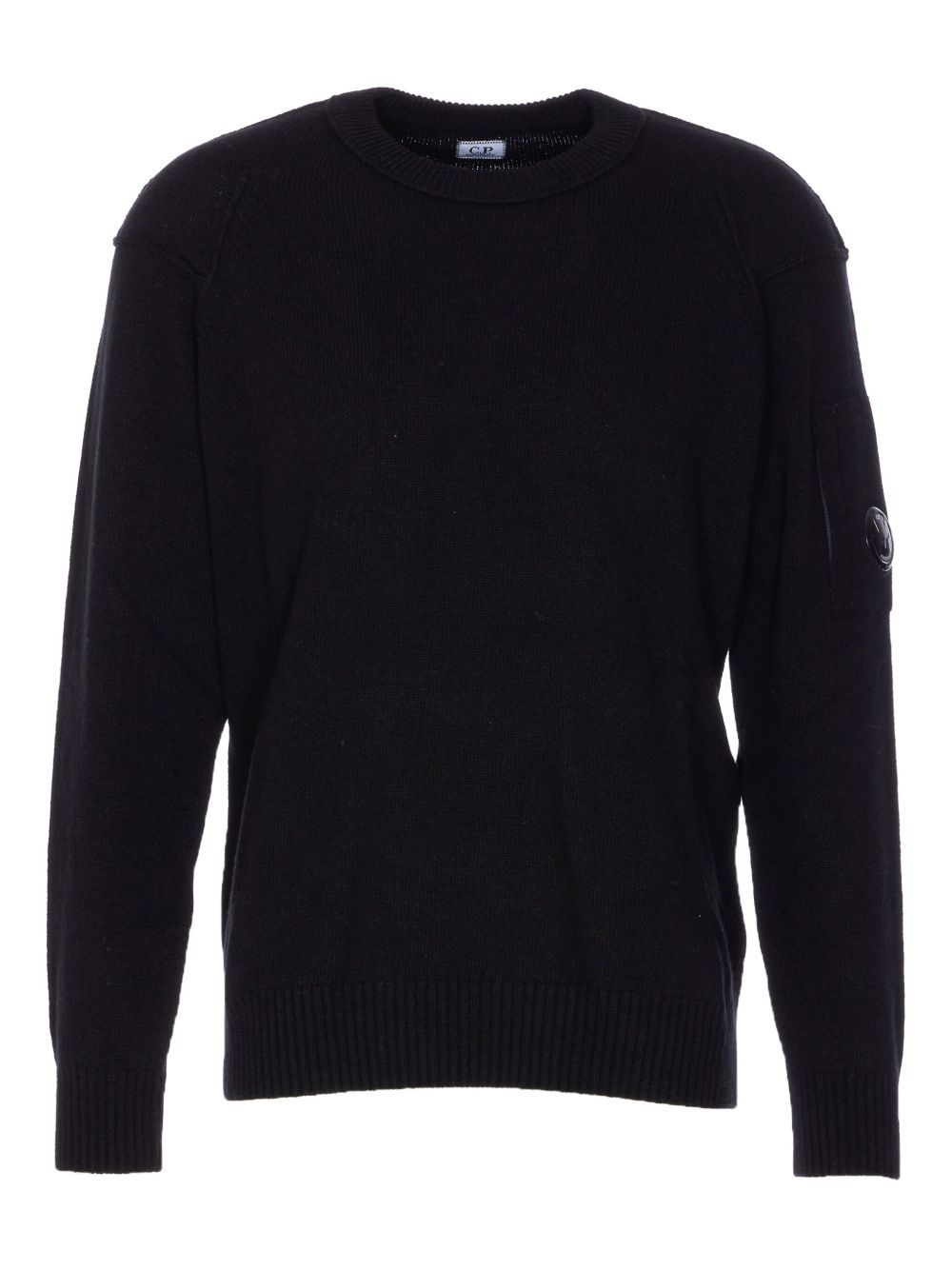 C.P.COMPANY Wool Blend Crewneck Sweater with Goggle Logo