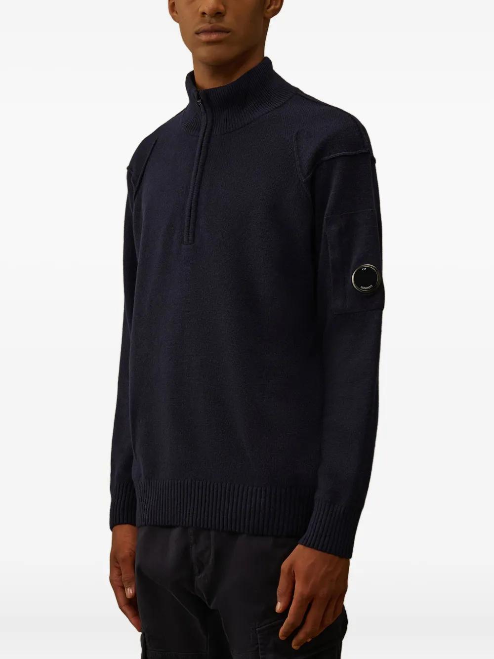 C.P.COMPANY Half-Zip Sweater with Lens Detail for Men