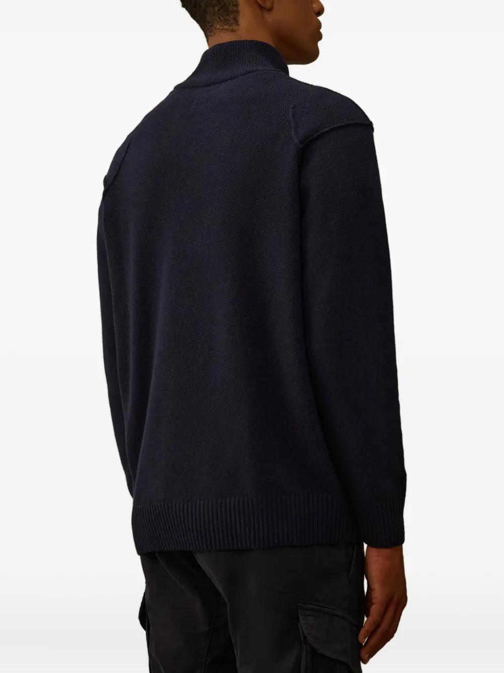 C.P.COMPANY Half-Zip Sweater with Lens Detail for Men