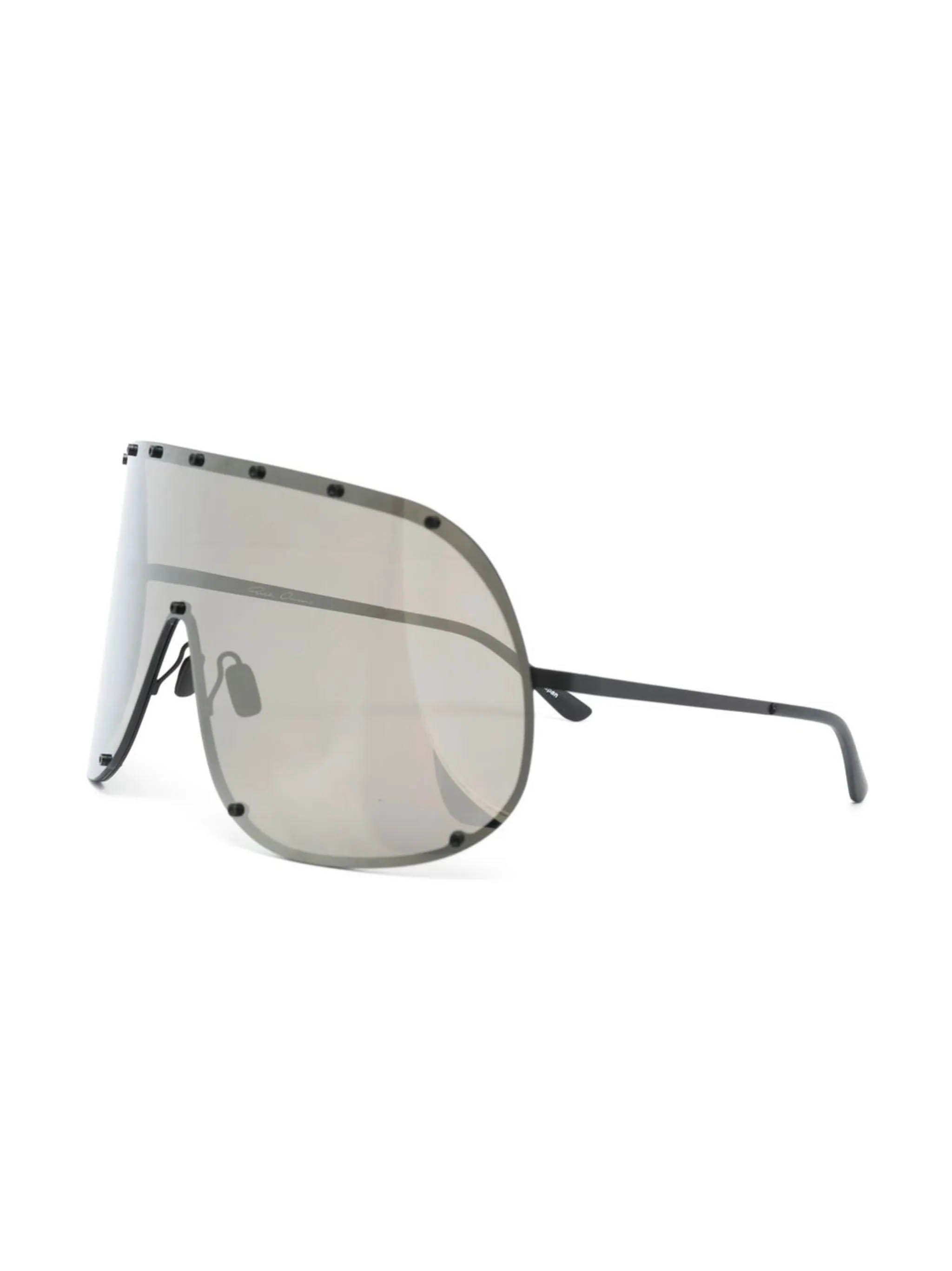 RICK OWENS Shield Sunglasses with Curved Lenses - FW25