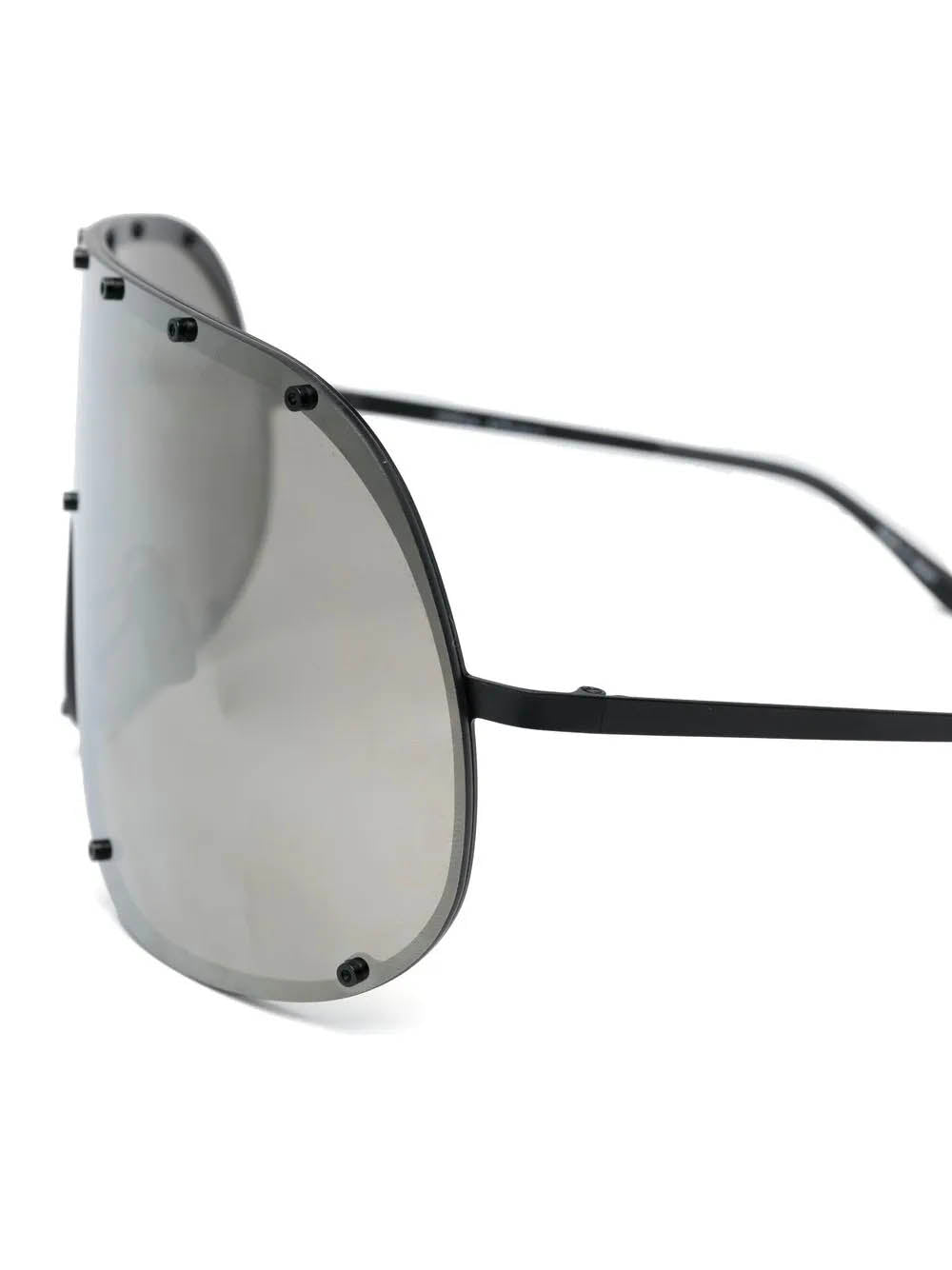 RICK OWENS Shield Sunglasses with Curved Lenses - FW25