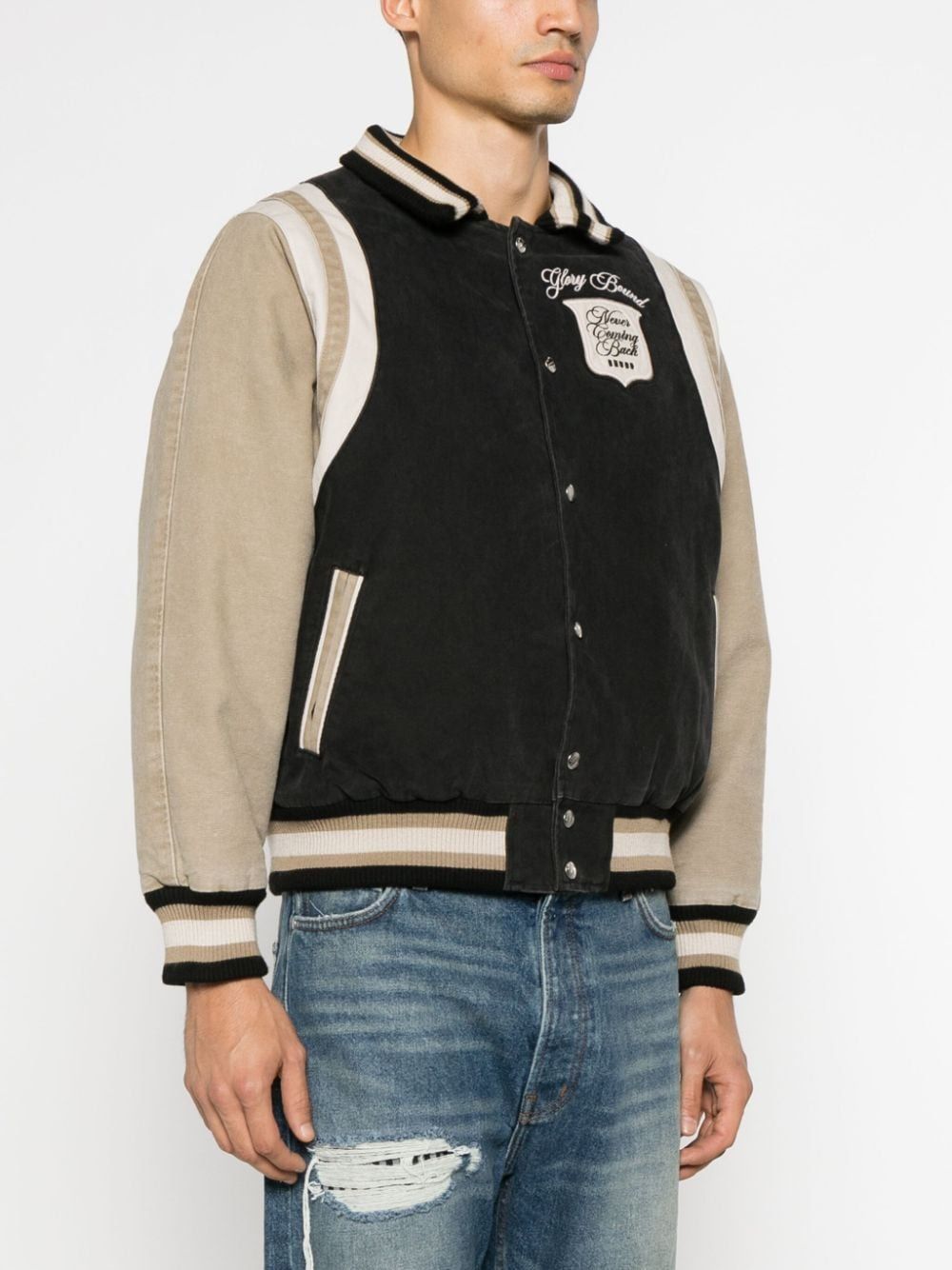 RHUDE Washed Canvas Varsity Jacket