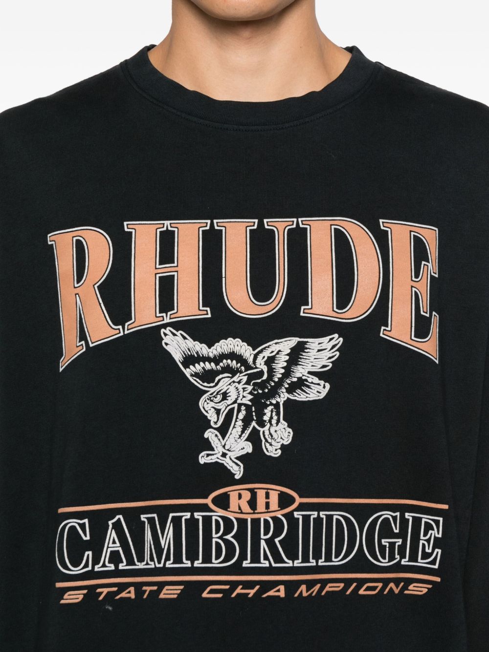 RHUDE Cambridge State Champs Long Sleeve Crew Neck T-Shirt