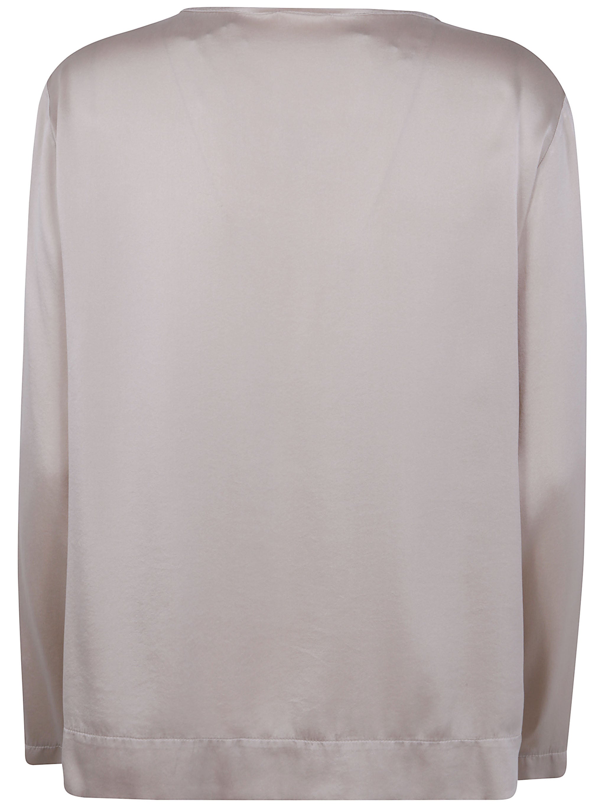 ROSSO PURO Oversized Silk Long Sleeve Blouse