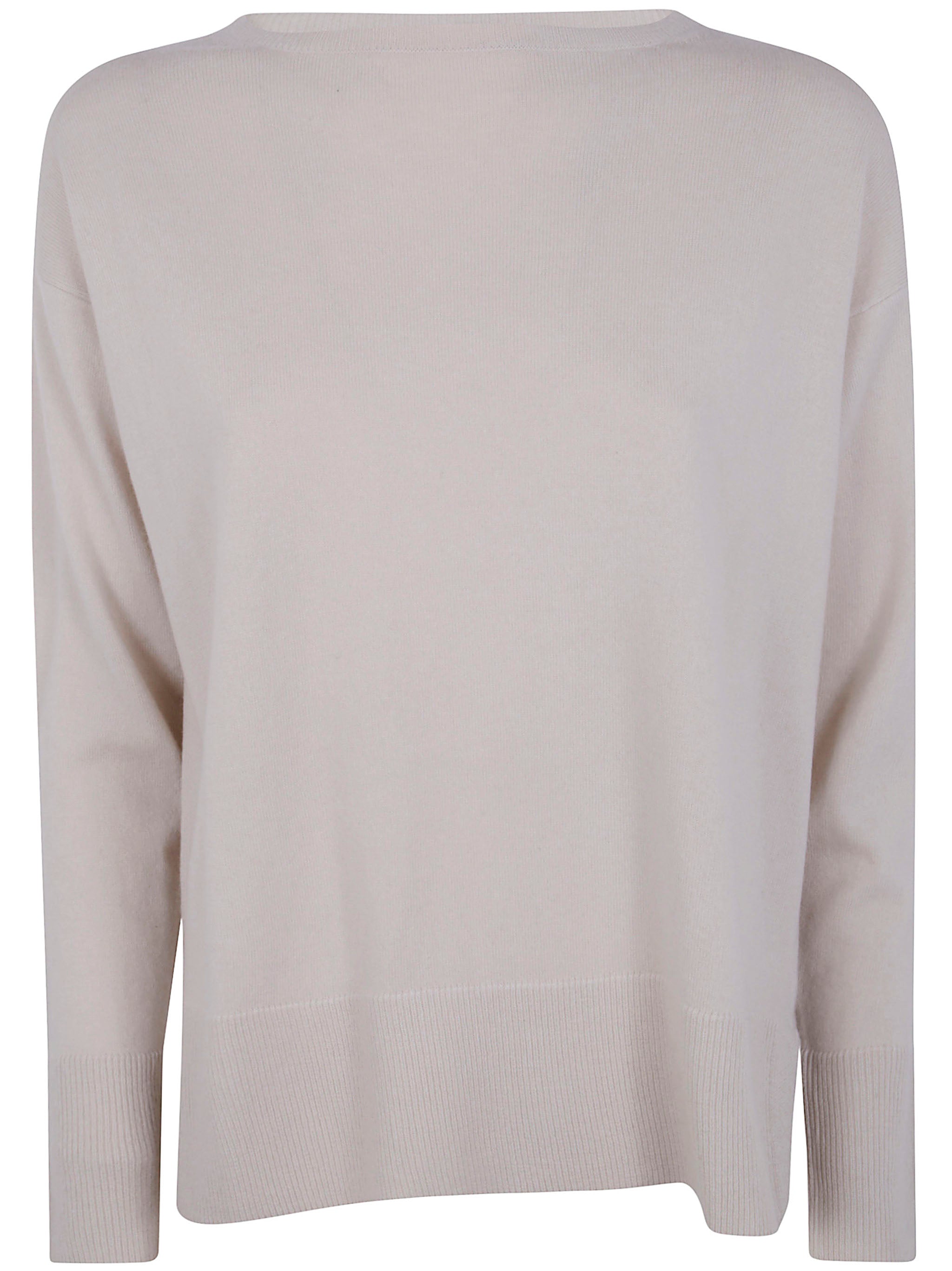 ROSSO PURO Oversized Boat Neck Cashmere Sweater with Long Sleeves
