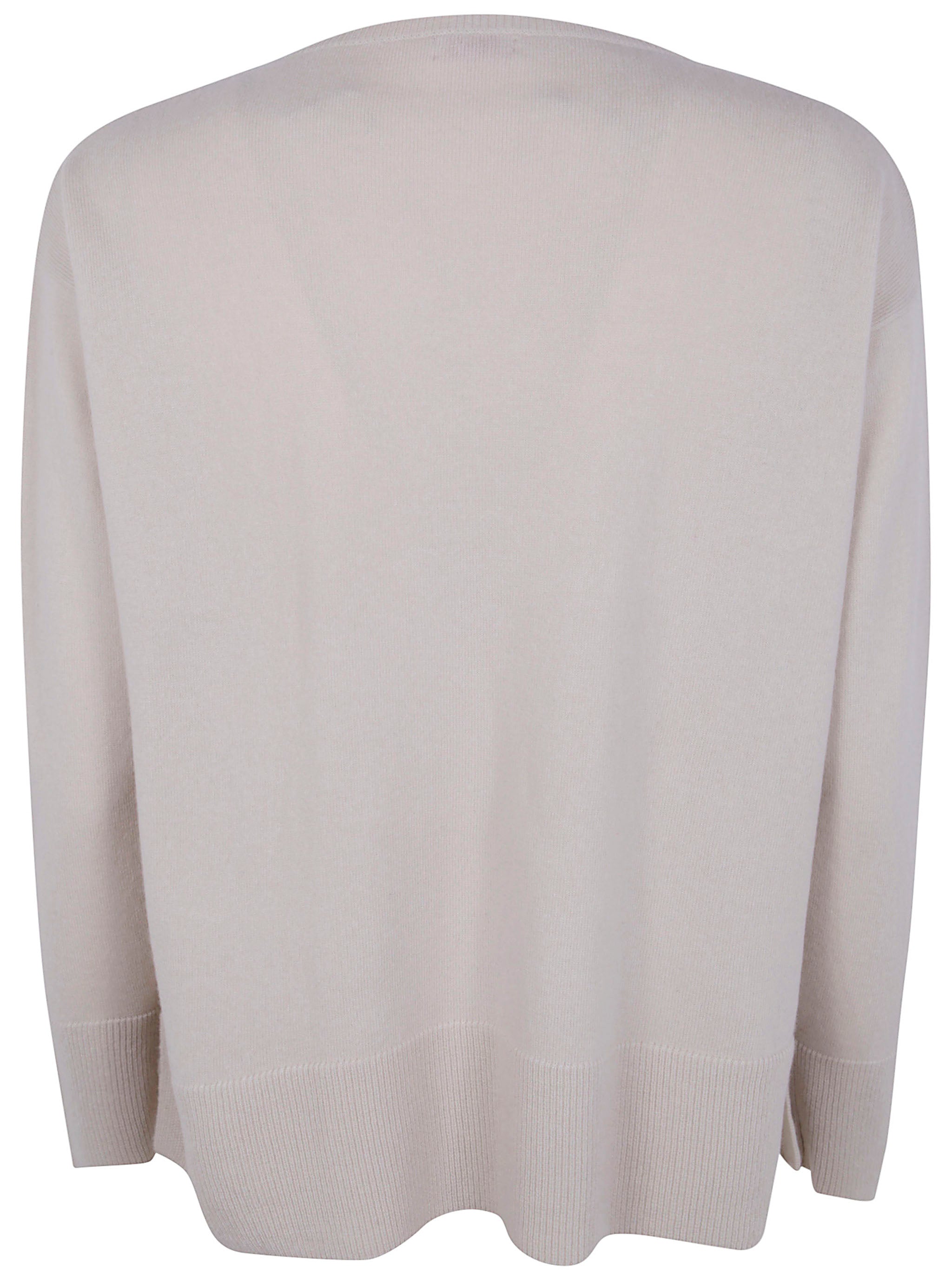 ROSSO PURO Oversized Boat Neck Cashmere Sweater with Long Sleeves