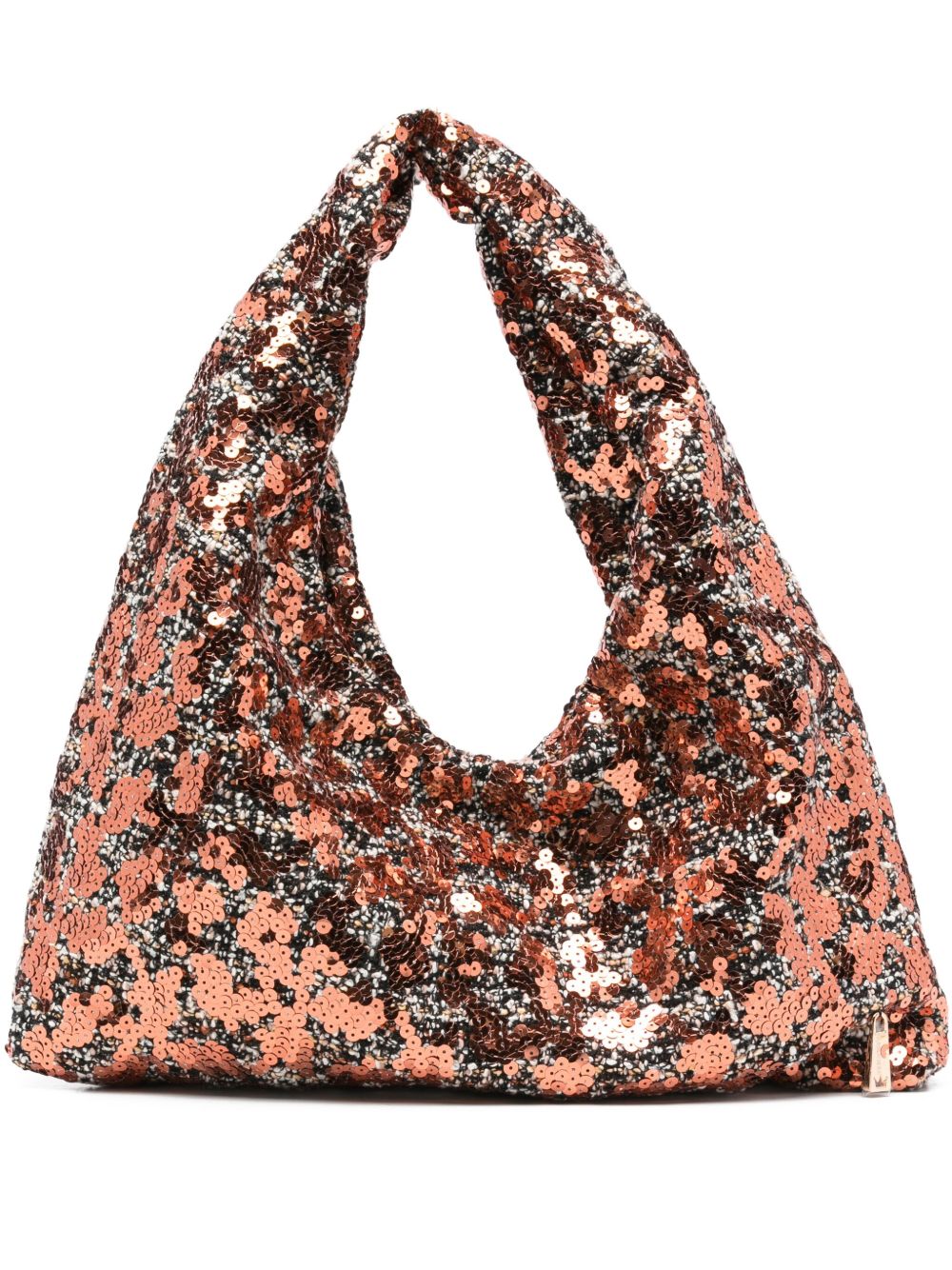 LA MILANESA Sequined Medium Triangle Hobo Handbag