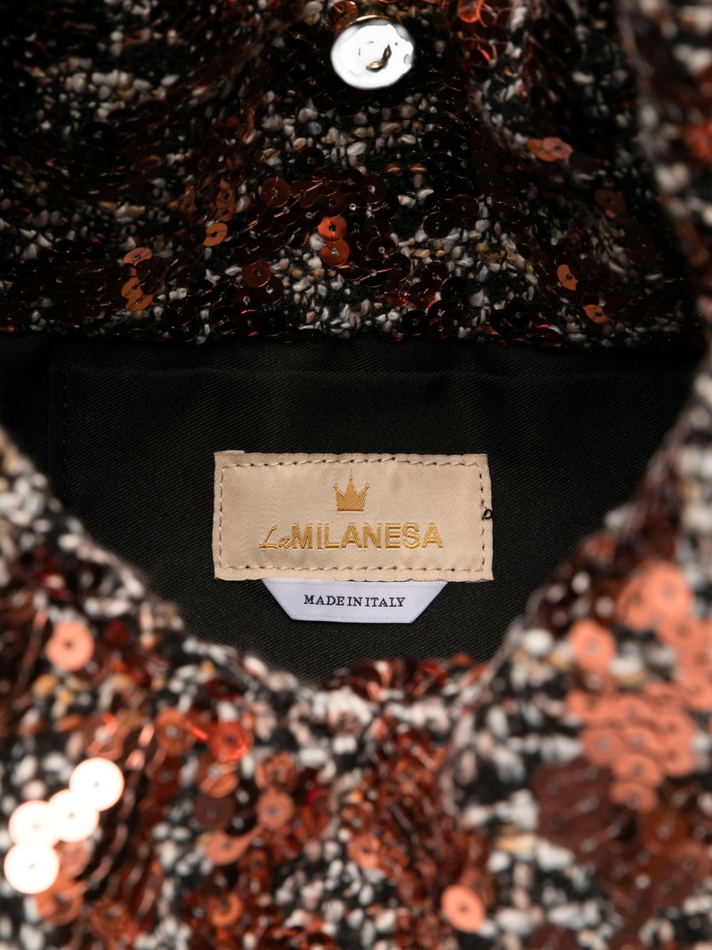 LA MILANESA Sequined Medium Triangle Hobo Handbag