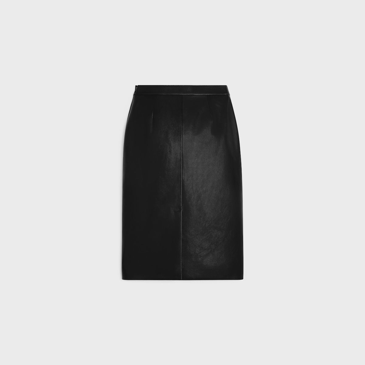 CELINE Leather Pencil Skirt with Back Slit