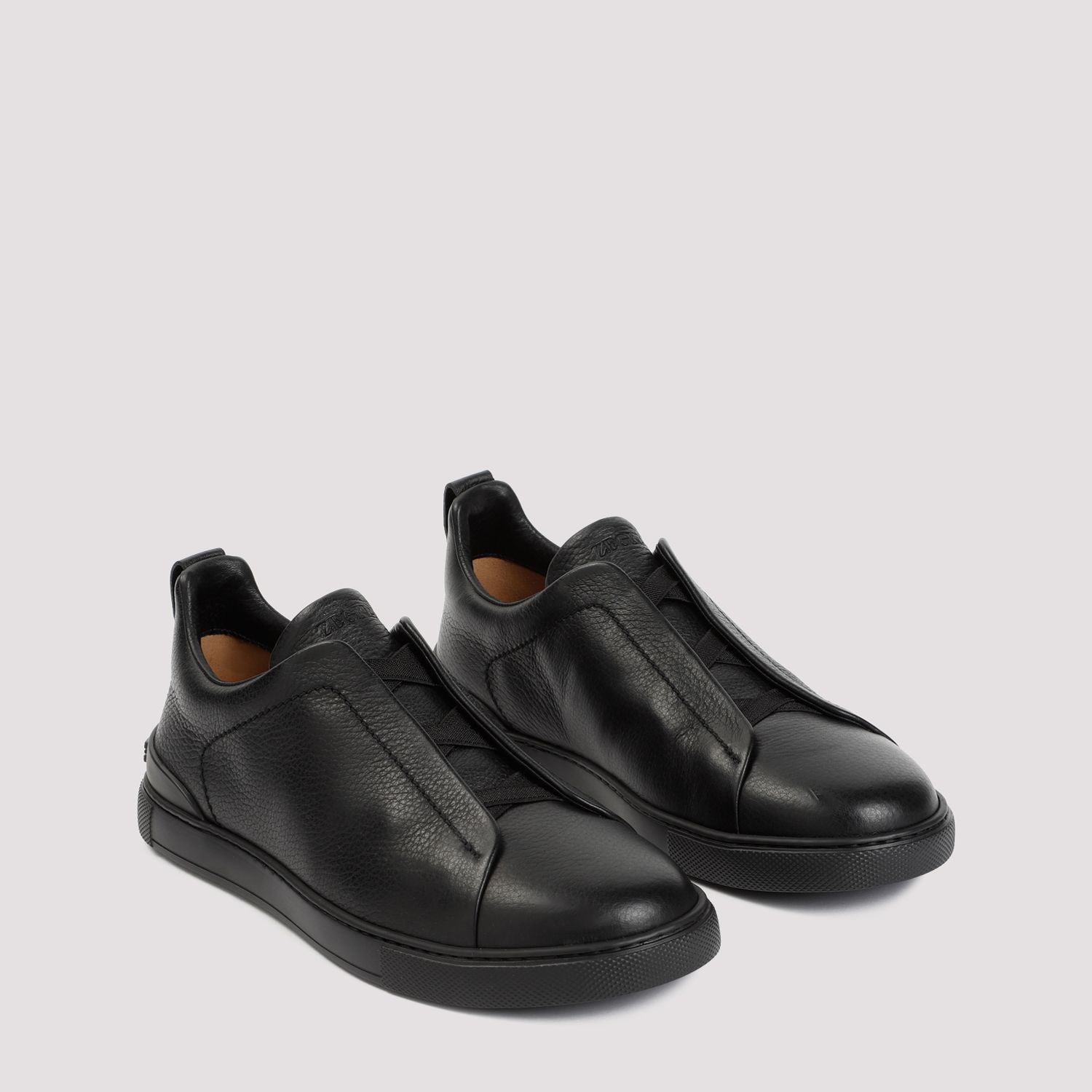 ZEGNA Triple Stitch Leather Sneakers for Men