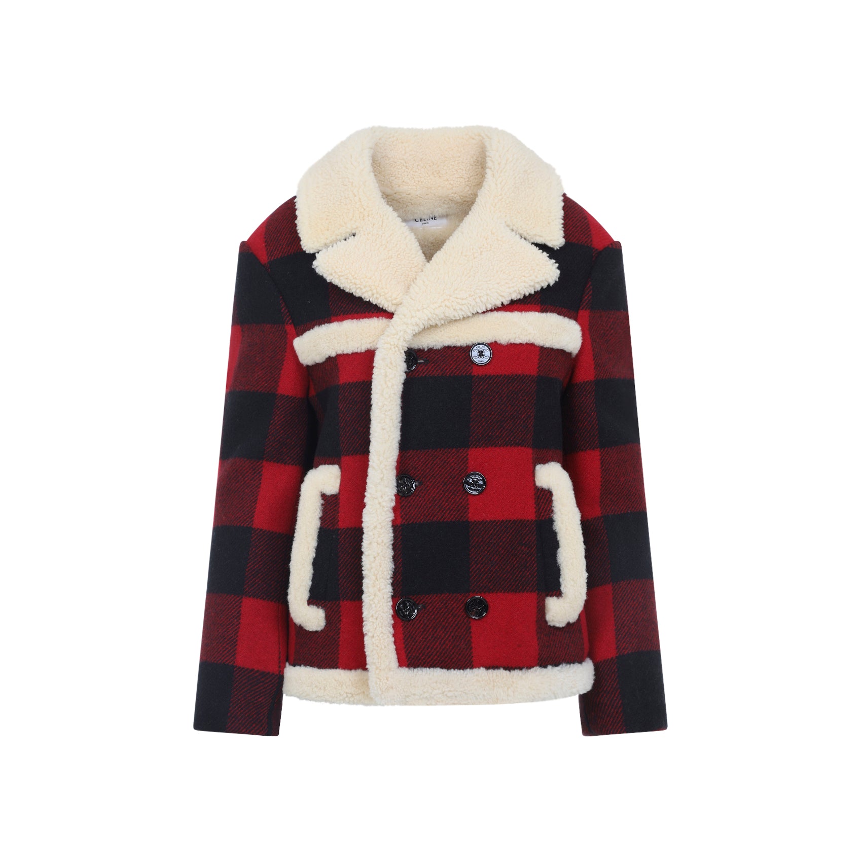 CELINE Caban Shearling Wool Jacket