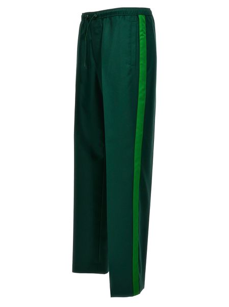 LANVIN Luxe Raffia Straight Leg Drawstring Track Pants