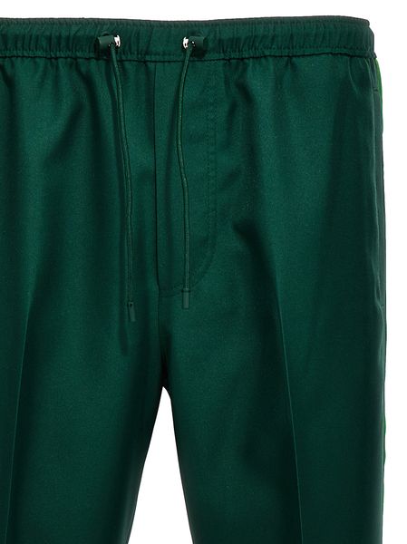 LANVIN Luxe Raffia Straight Leg Drawstring Track Pants