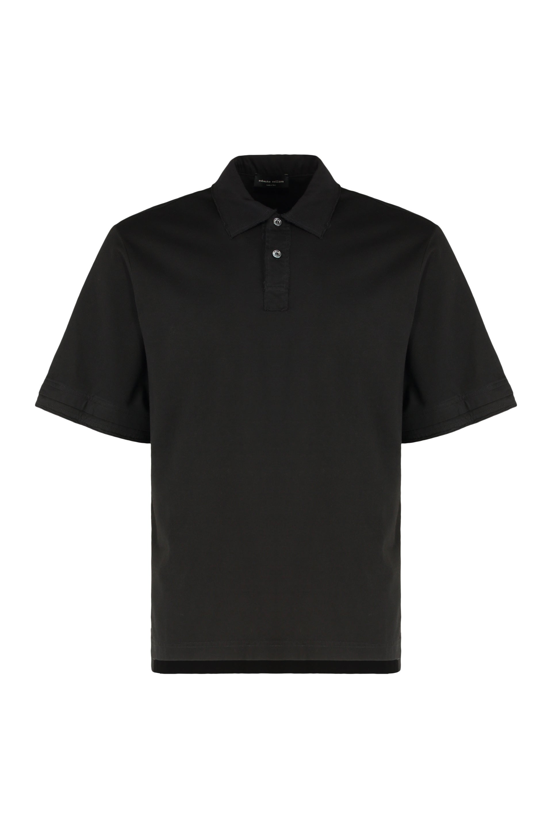 ROBERTO COLLINA Men's Cotton Polo Shirt with Side Slits
