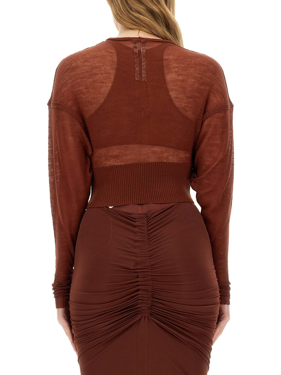 RICK OWENS Regular Fit Wool T-Shirt - Women's S