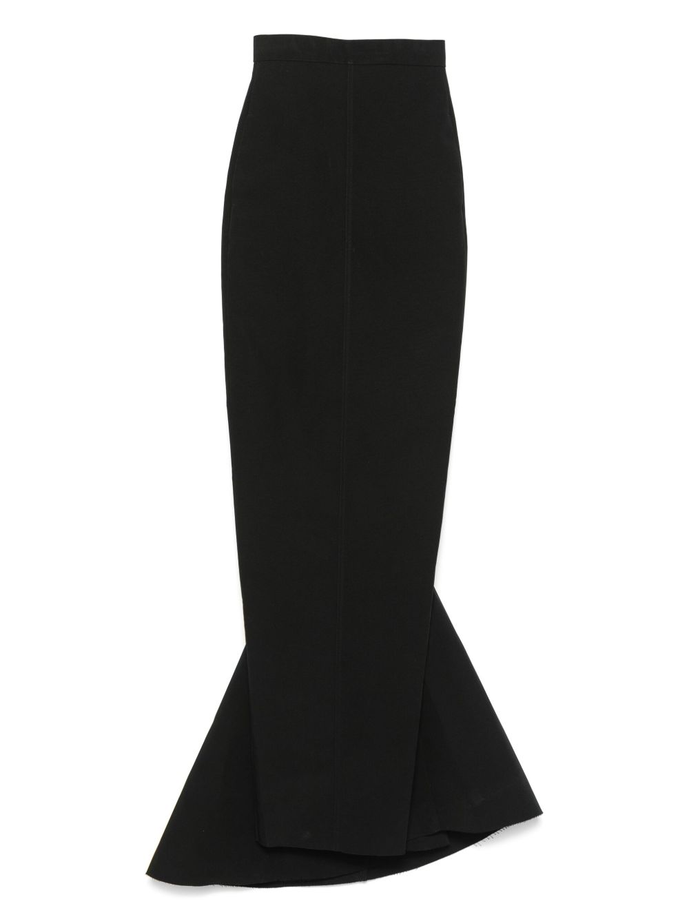 RICK OWENS Pleated Long Skirt with Rear Zip Fastening