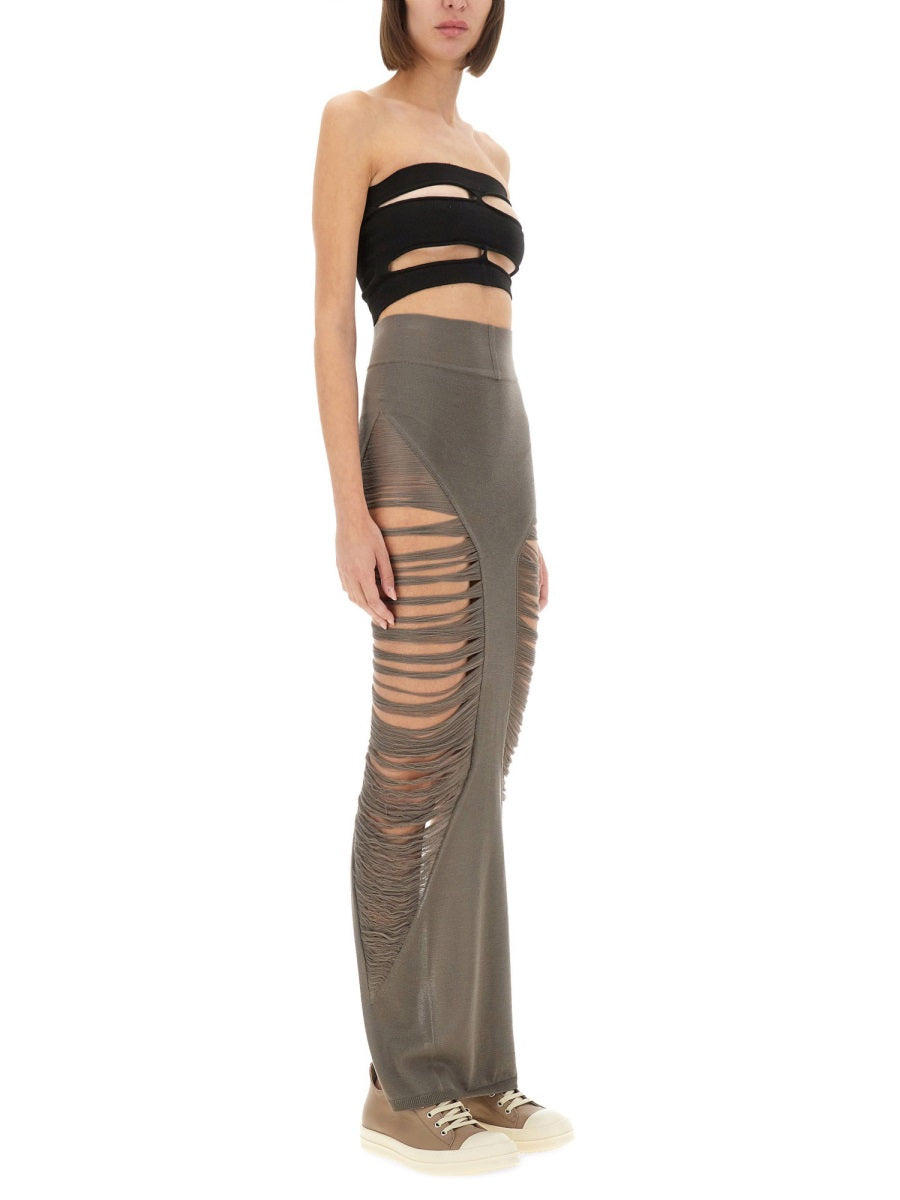 RICK OWENS Slim Fit Long Maxi Skirt - Size S