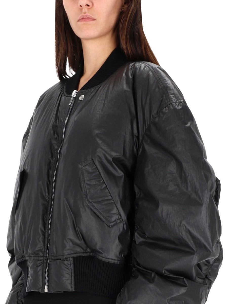 RICK OWENS Short Down Jacket with Zip Fastening Pockets for Women
