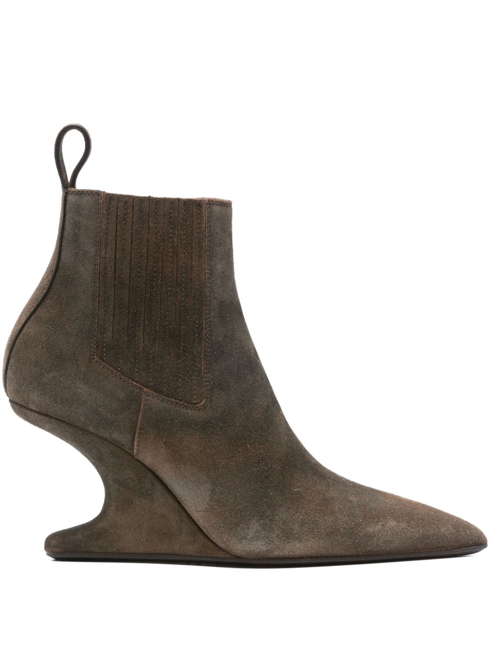 RICK OWENS Ankle Sharp Boots with 8 cm Cantilever Heel