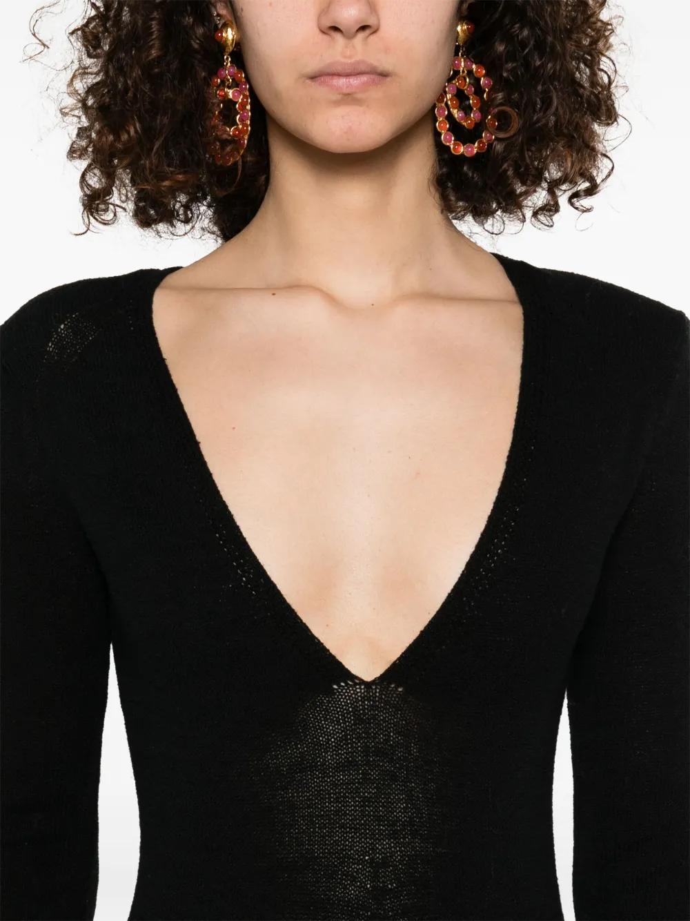 ISABEL MARANT Salina Mini Dress with Shoulder Pads and V-Neck