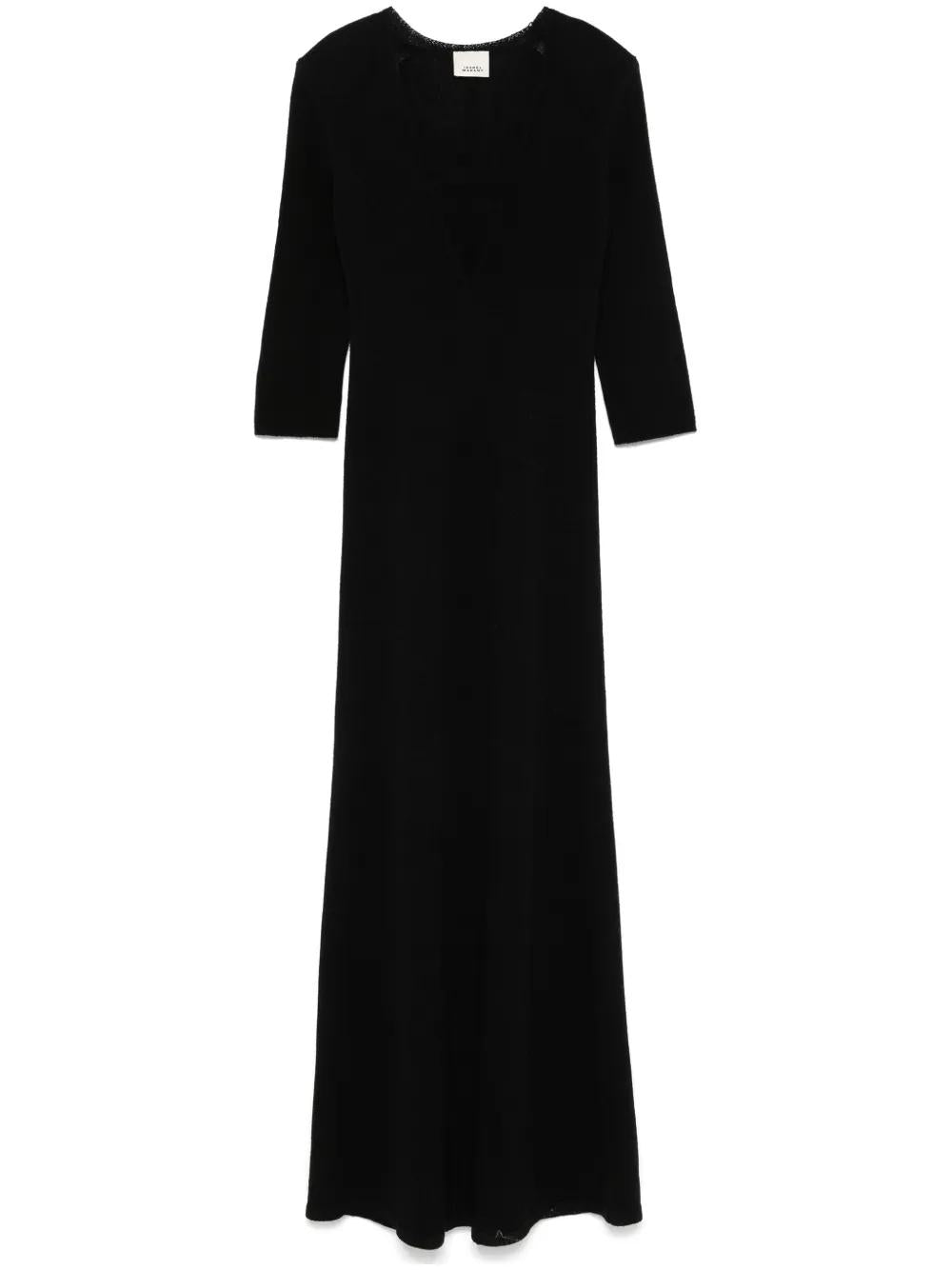 ISABEL MARANT Salina Mini Dress with Shoulder Pads and V-Neck