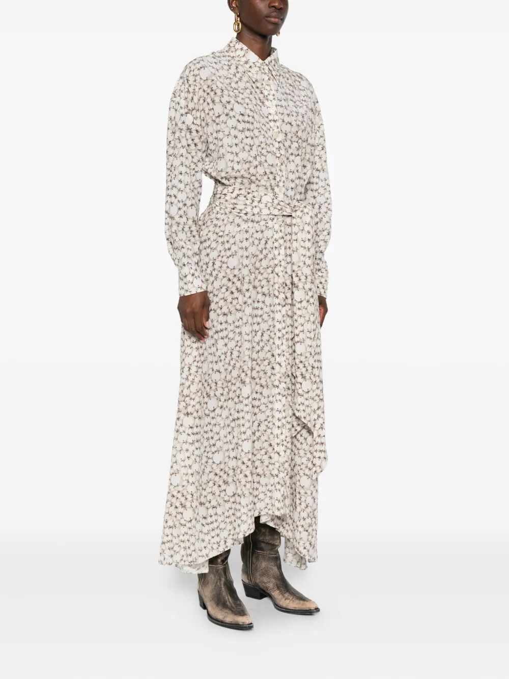 ISABEL MARANT Samantha Long Crepe Shirt Dress