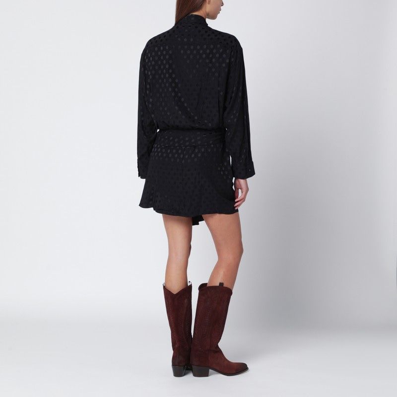 ISABEL MARANT Polka-Dot Silk-Blend Dress with Asymmetric Button Closure