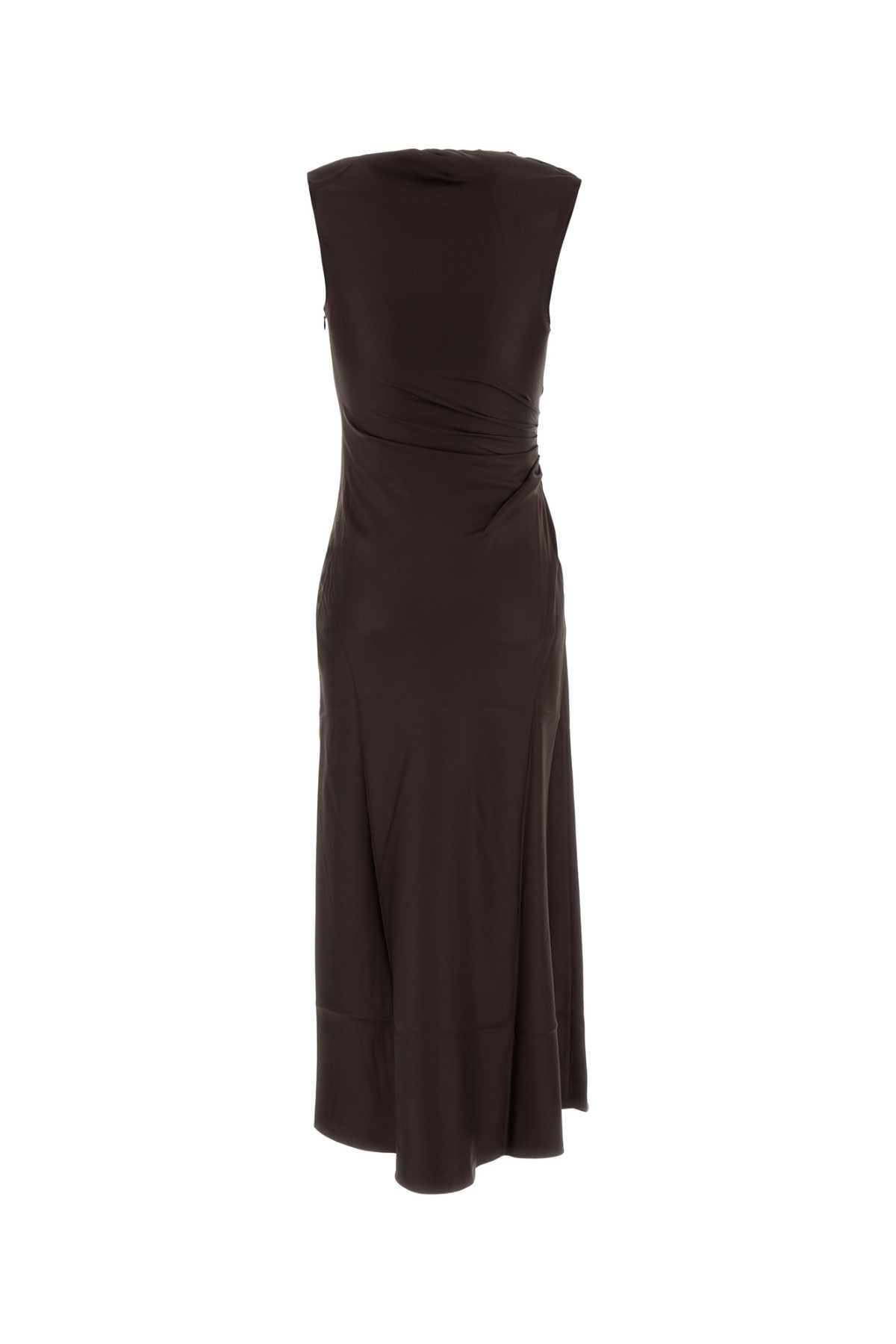 LOULOU Silk Sleeveless Draped Mini Dress