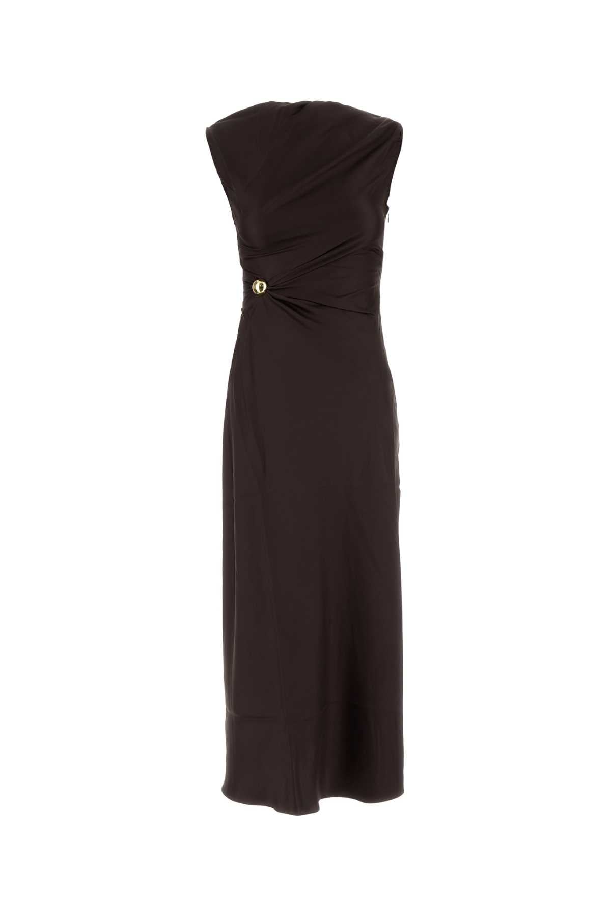 LOULOU Silk Sleeveless Draped Mini Dress