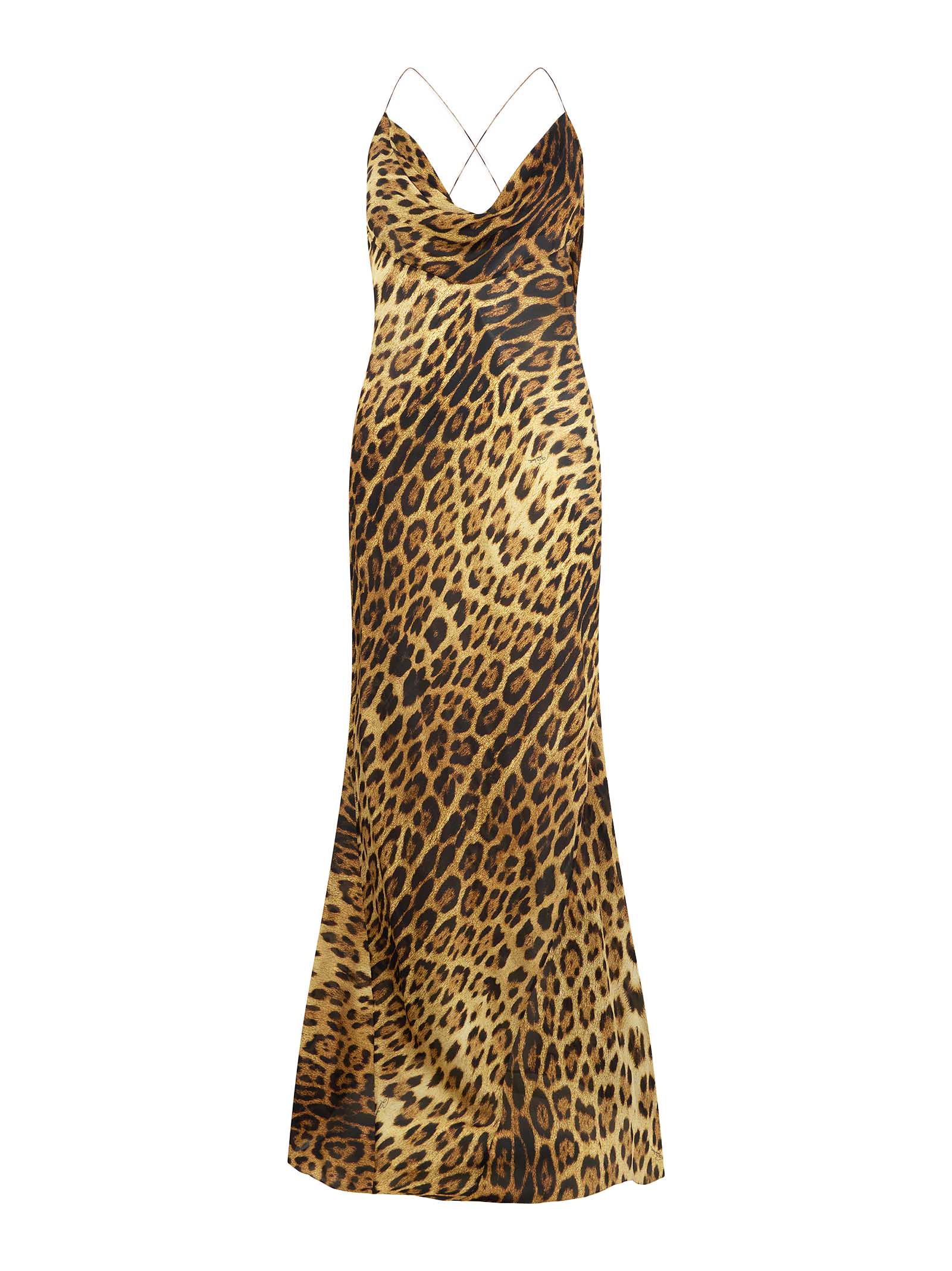 ROBERTO CAVALLI Elegant Jaguar Print Silk Dress for Women