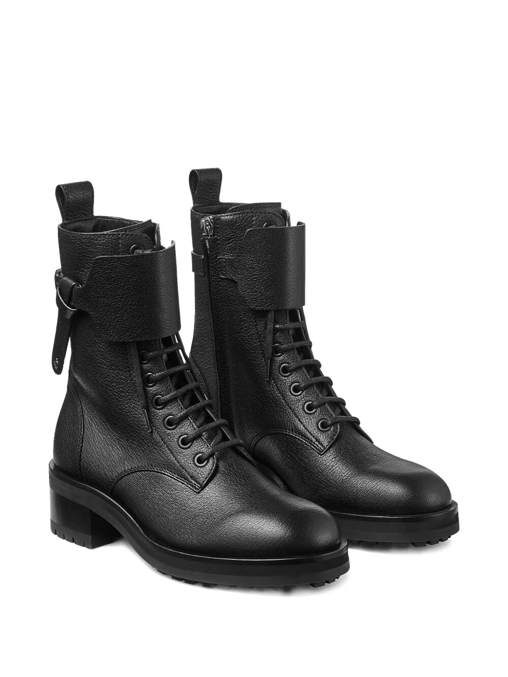 JIMMY CHOO Rosabel Leather Lace-Up Combat Boots