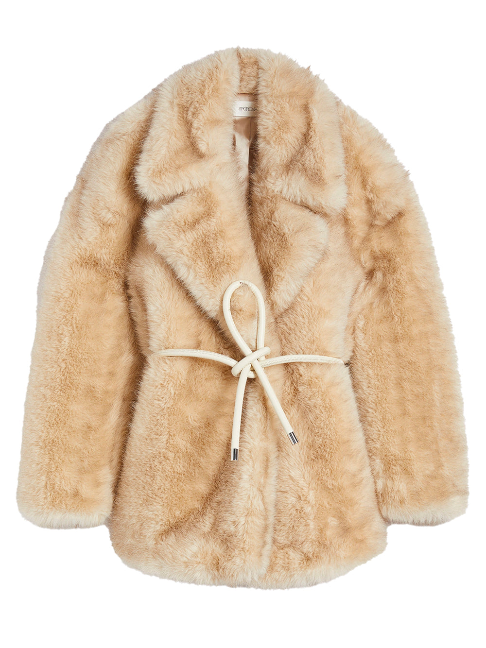 MAX MARA SPORTMAX Belted Furry-Effect Heavy Jacket - Wide Fit