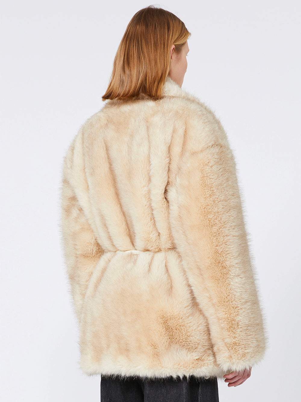 MAX MARA SPORTMAX Belted Furry-Effect Heavy Jacket - Wide Fit