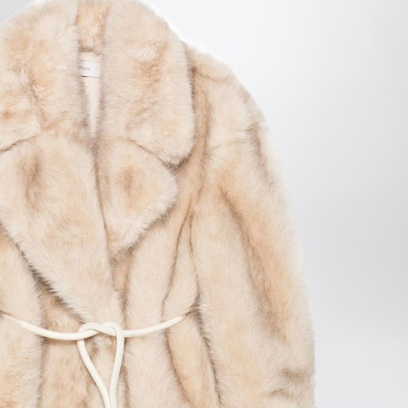 MAX MARA SPORTMAX Faux Fur Jacket with Belt - Oversized Fit