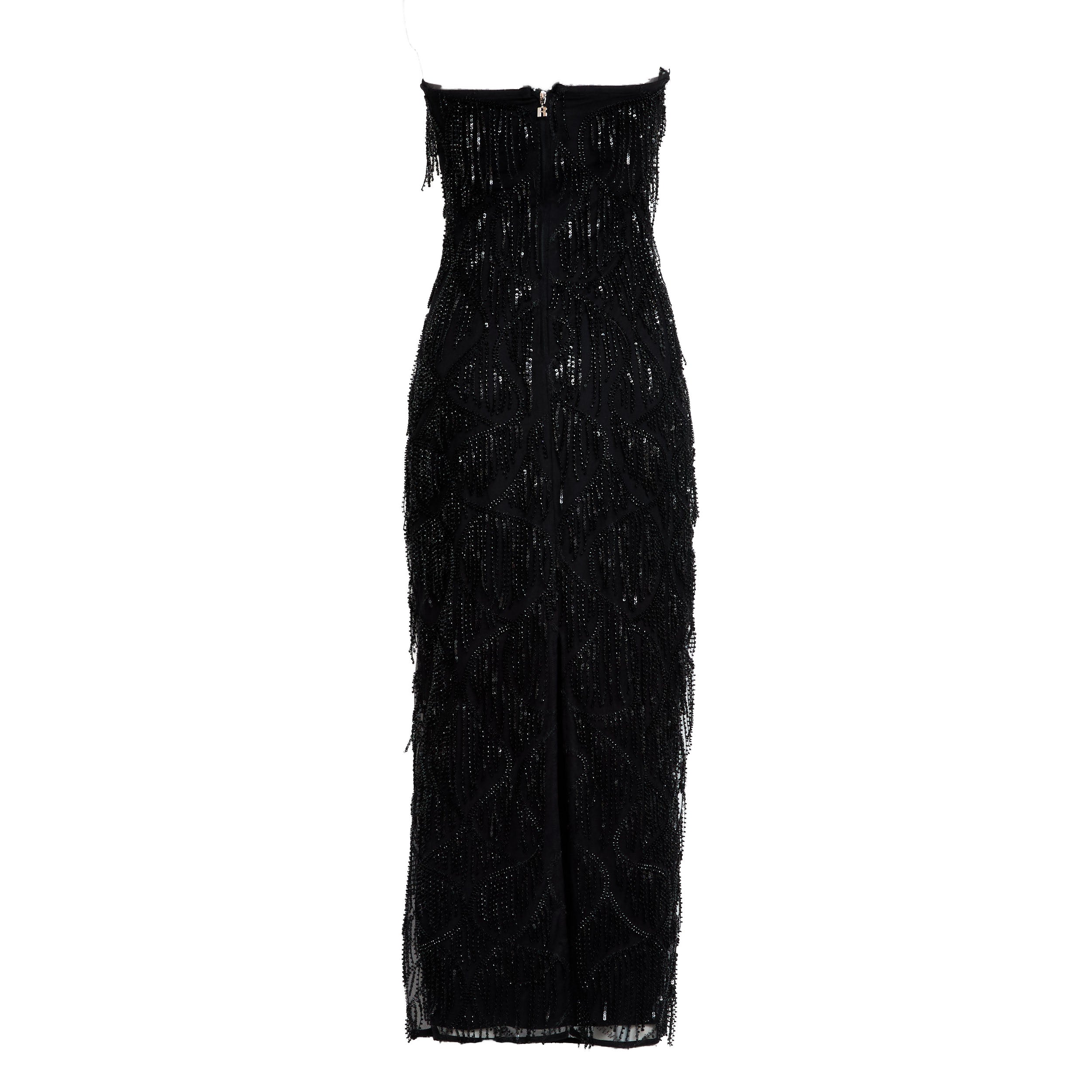 ROTATE Albertina A Mini Midi Dress with Sequins and Beaded Fringes