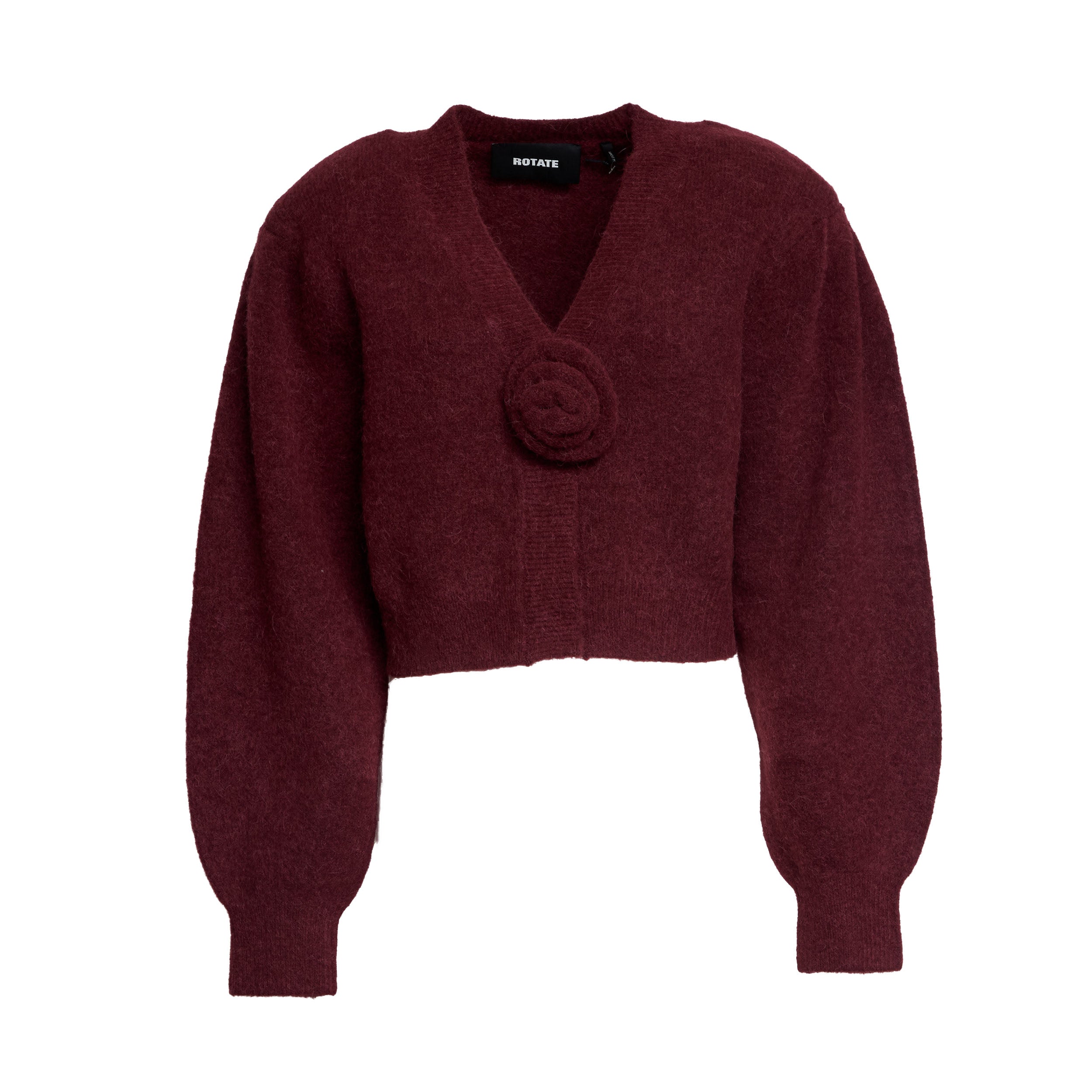 ROTATE Puff Sleeve Cardigan with Snap Buttons