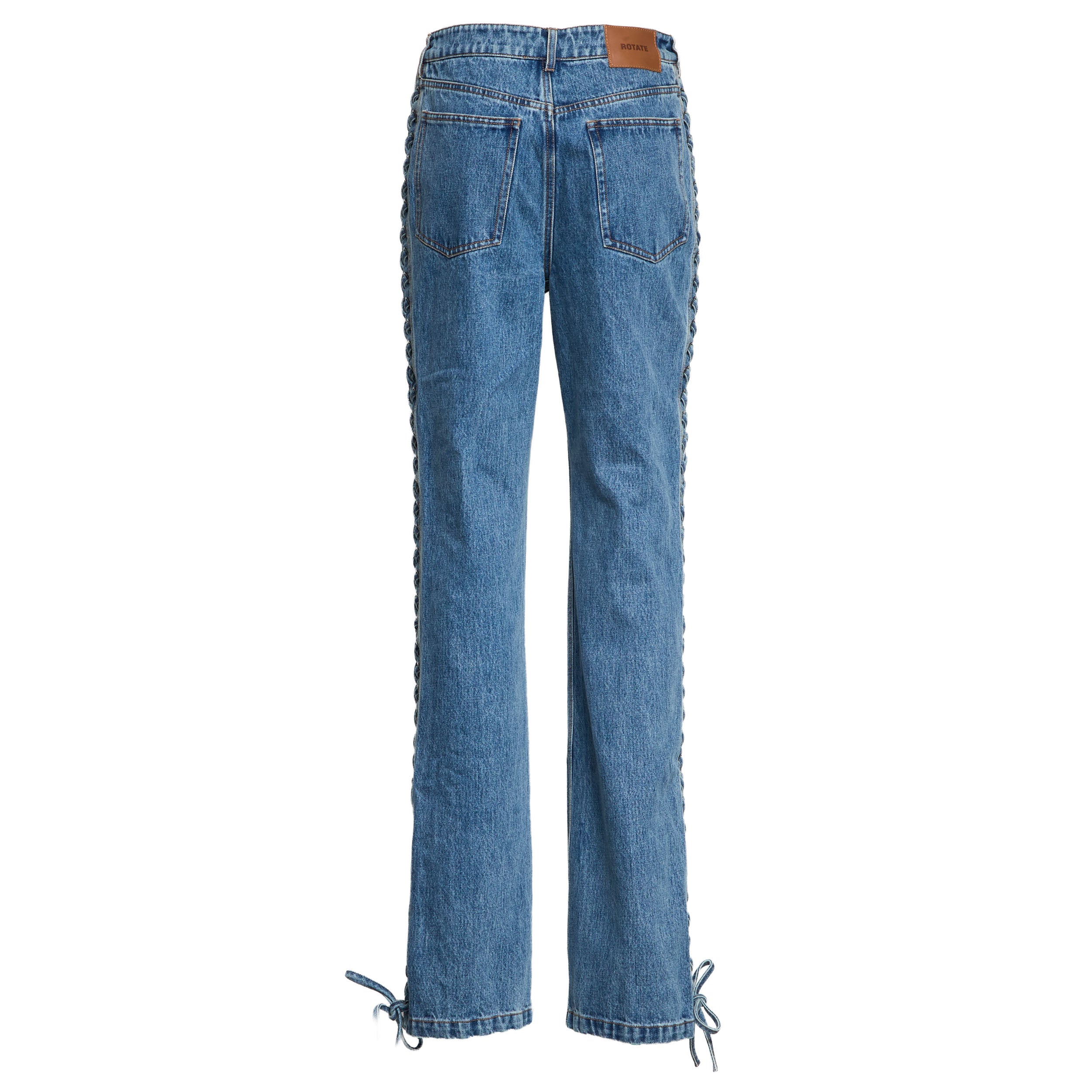 ROTATE Straight Leg Jeans with Braided Laces for Women