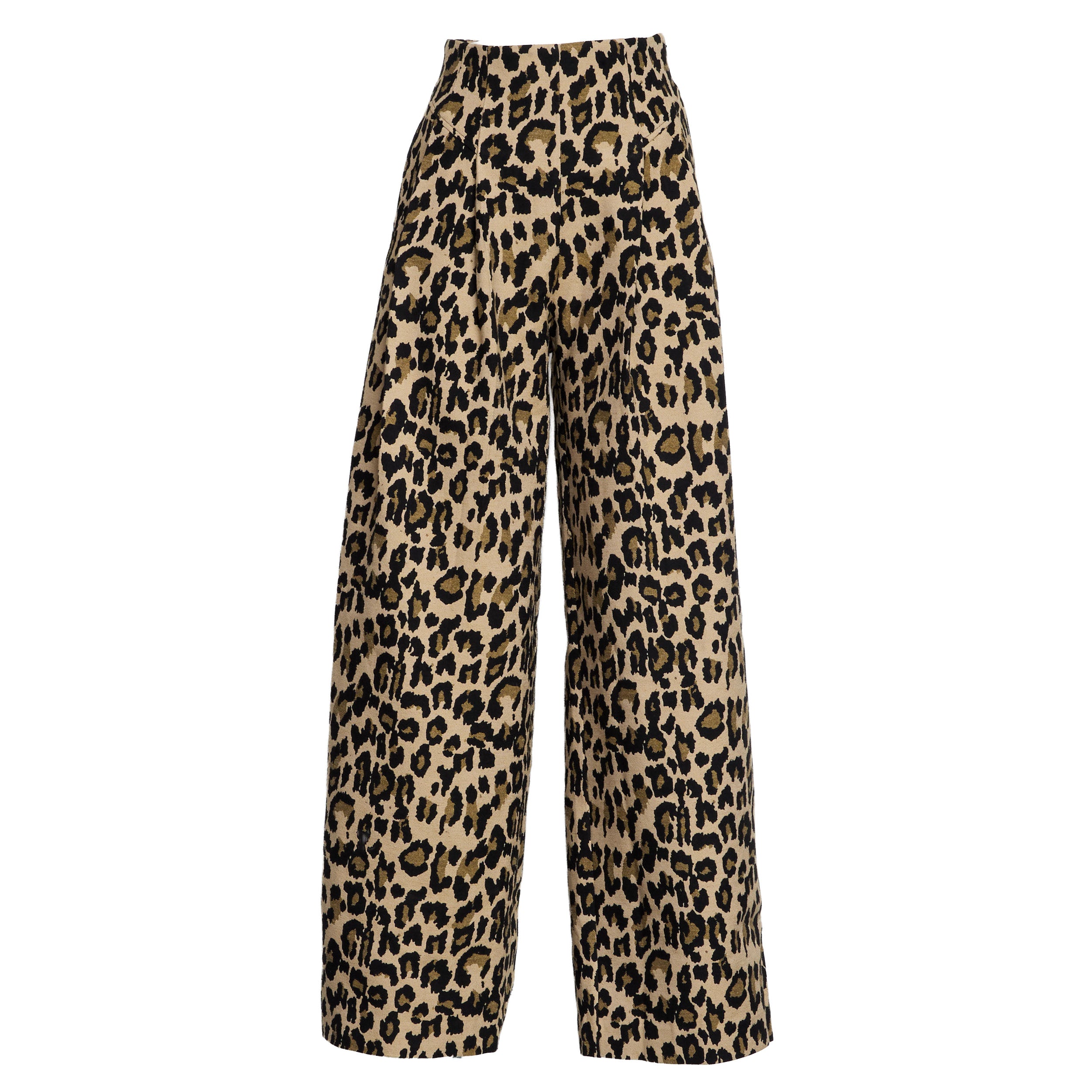 ROTATE Wide-Leg Jacquard Trousers