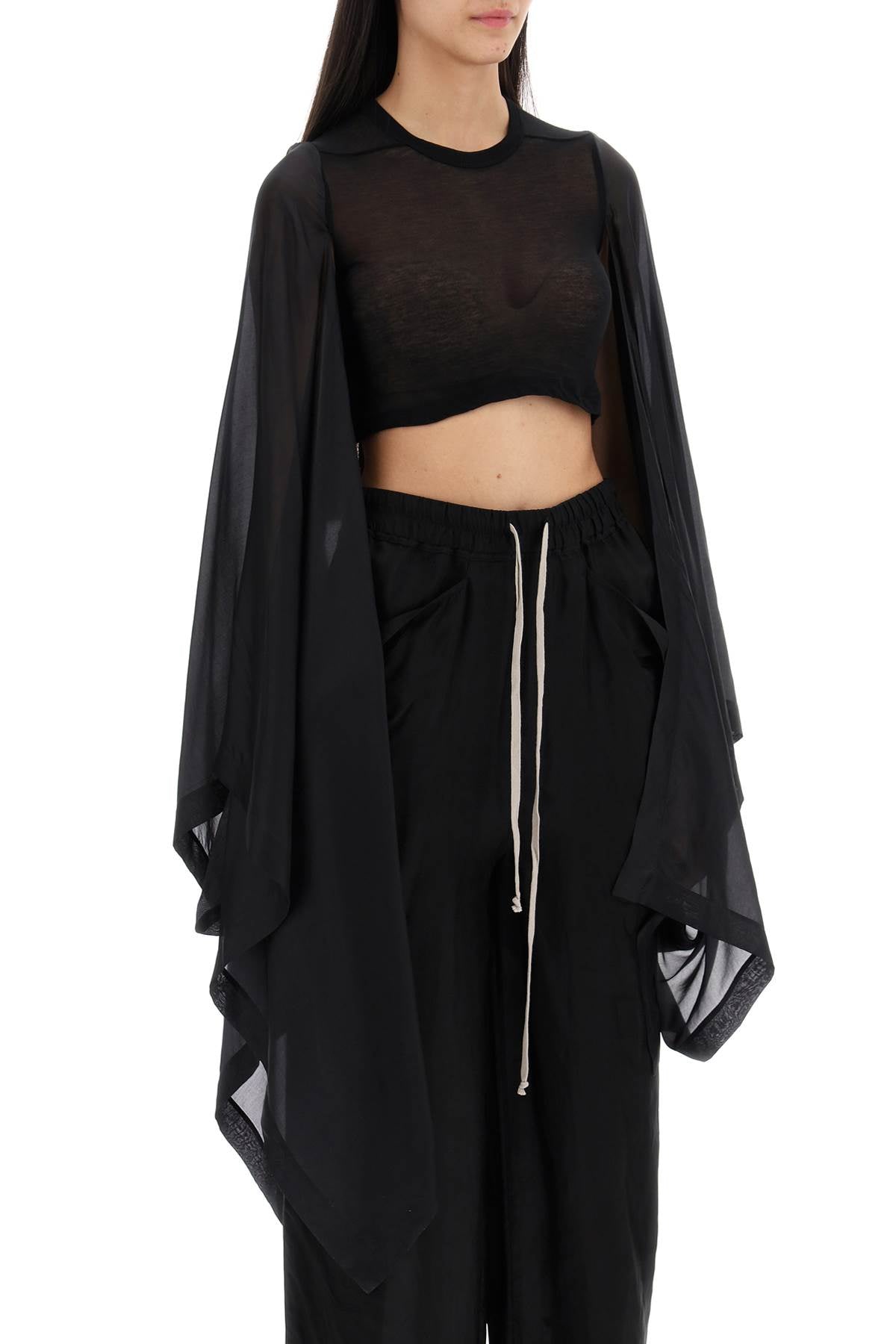 RICK OWENS Mini Crop Silk-Blend Top