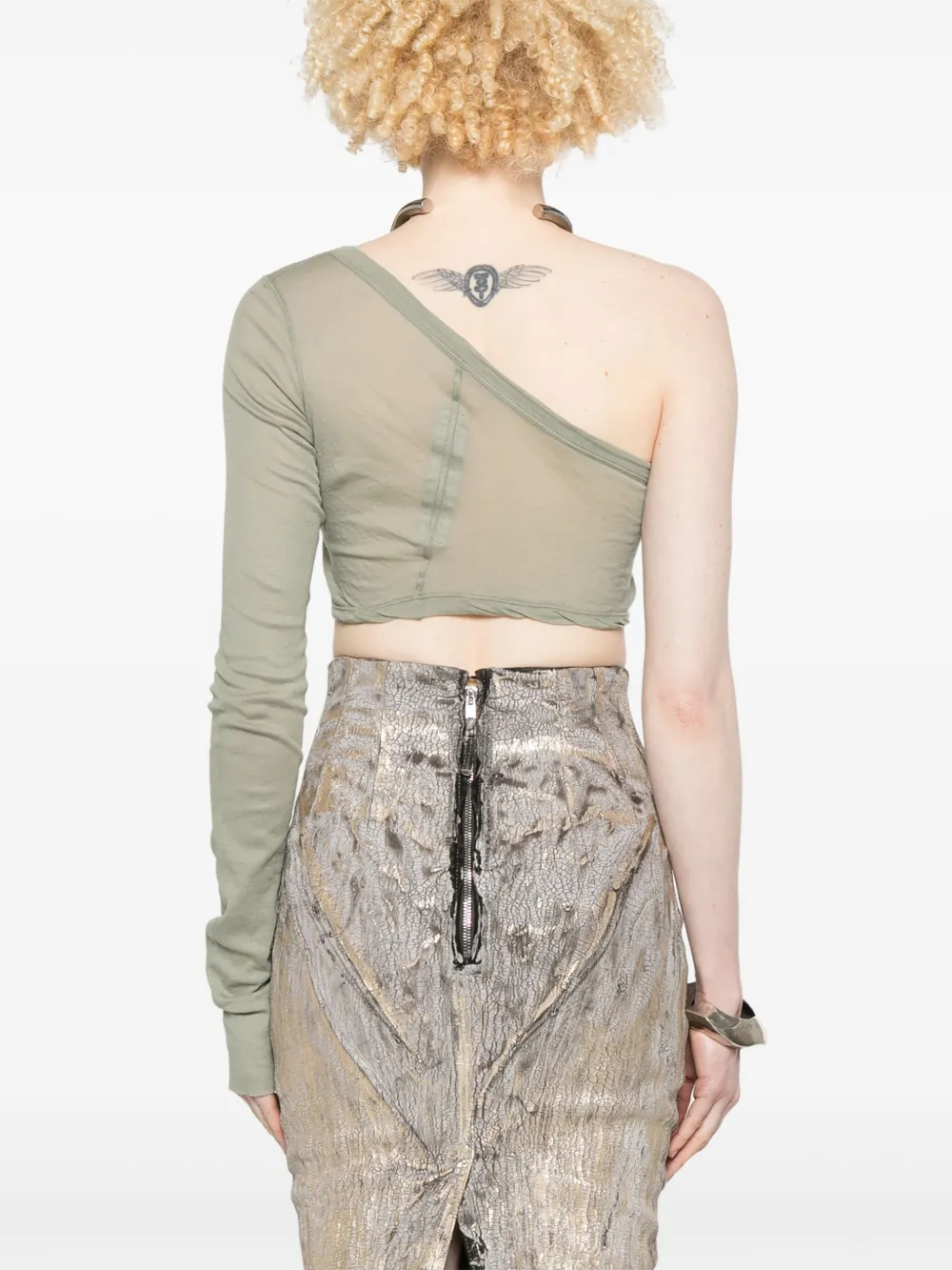 RICK OWENS Cropped One-Shoulder Mini Top