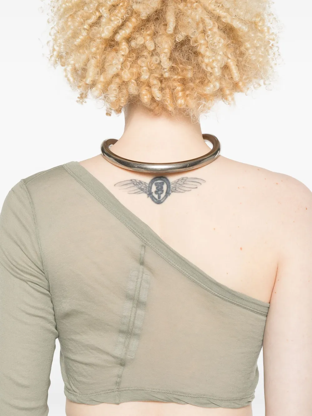 RICK OWENS Cropped One-Shoulder Mini Top