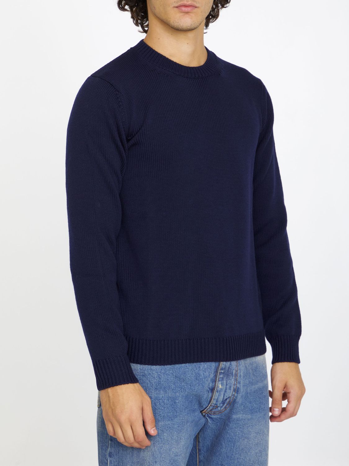 ROBERTO COLLINA Men's Regular Fit Merino Wool Jumper - Size IT 52