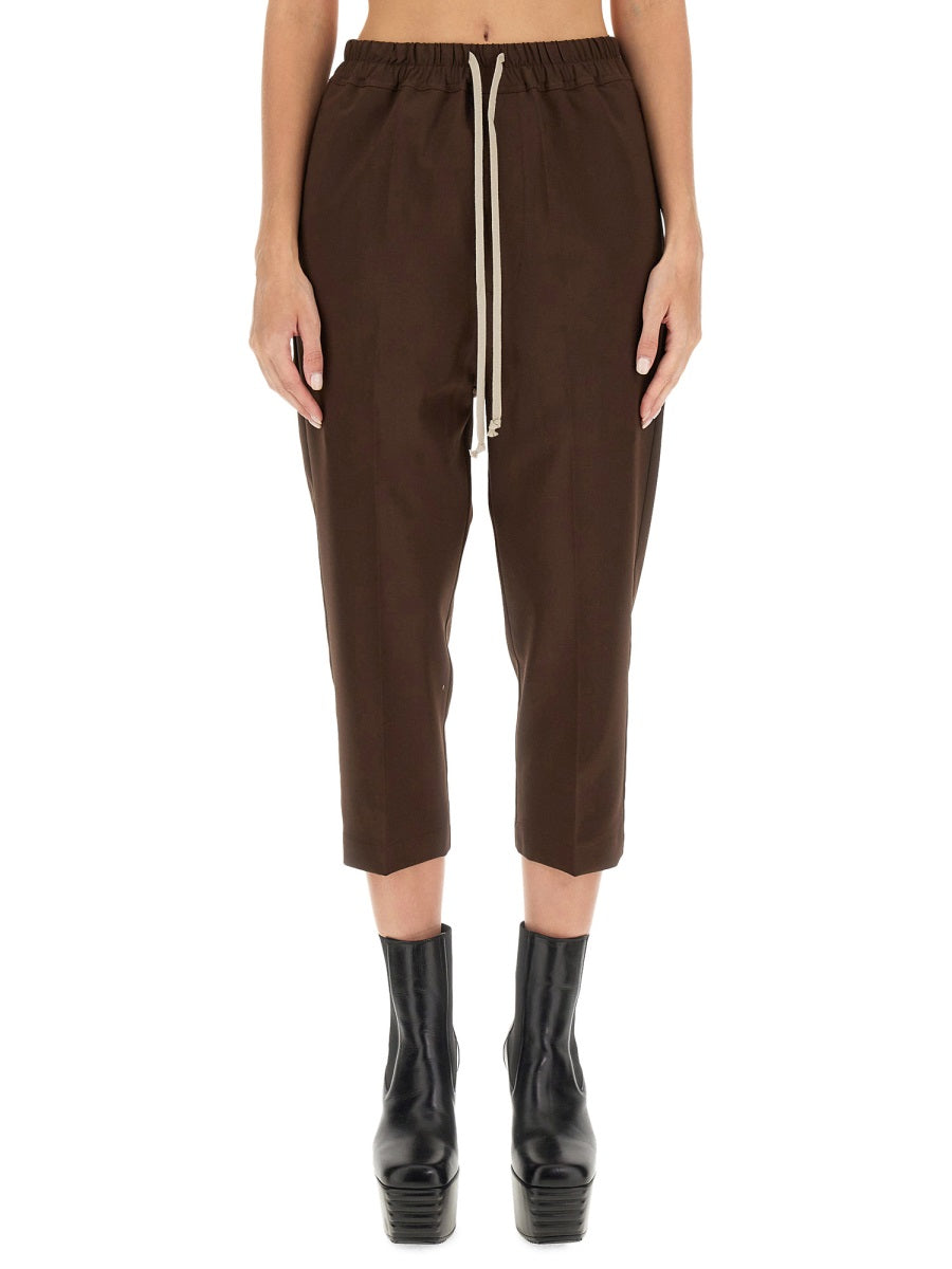 RICK OWENS Cropped Drawstring Astaires Pants - Regular Fit (Size 40)