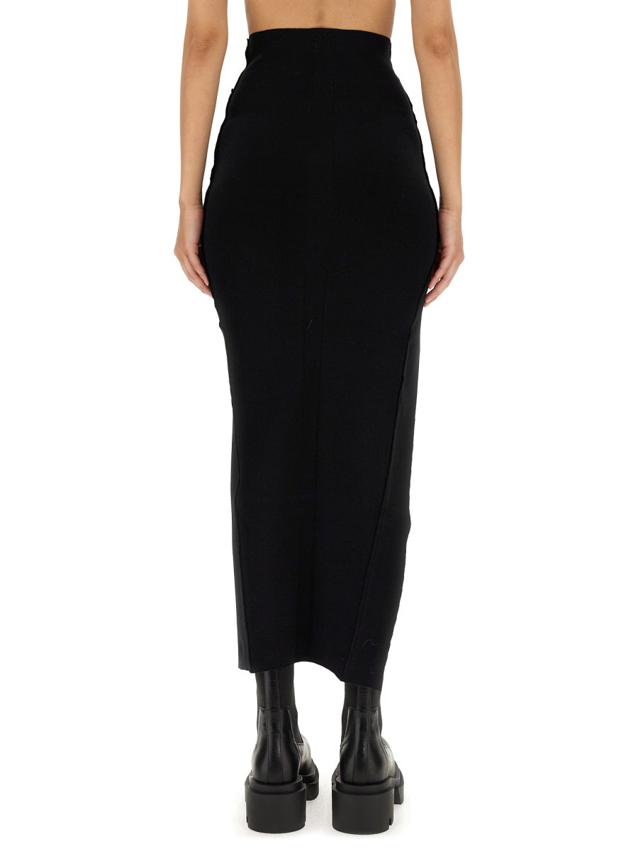 RICK OWENS Asymmetrical Women's Mini Skirt with Elastic Waistband