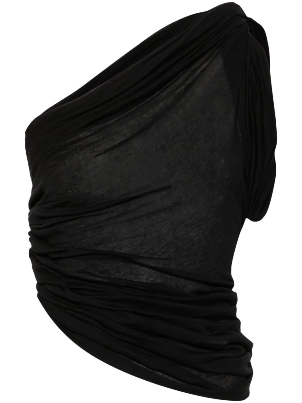 RICK OWENS Asymmetrical Twisted T-Shirt, Fitted at Waist