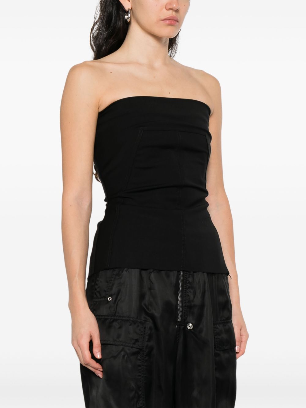 RICK OWENS Women's Wool Blend Top with Exposed Rear Zip - Size XS