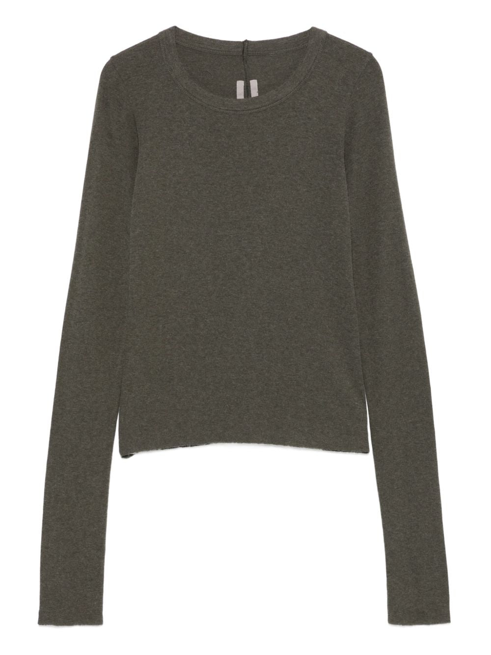 RICK OWENS Cropped Rib Long Sleeve Sweater
