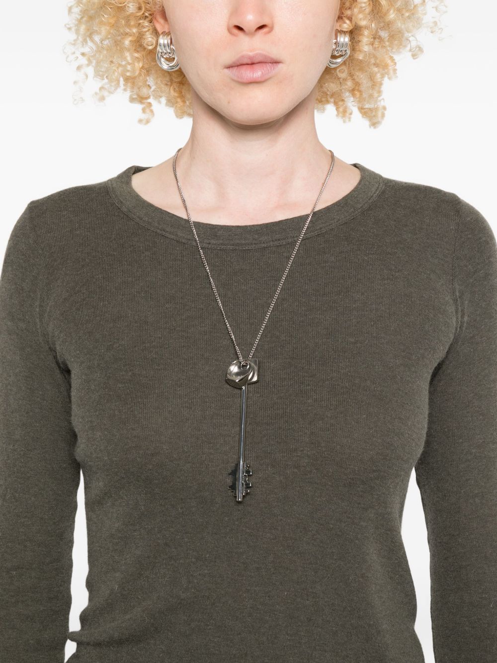 RICK OWENS Cropped Rib Long Sleeve Sweater