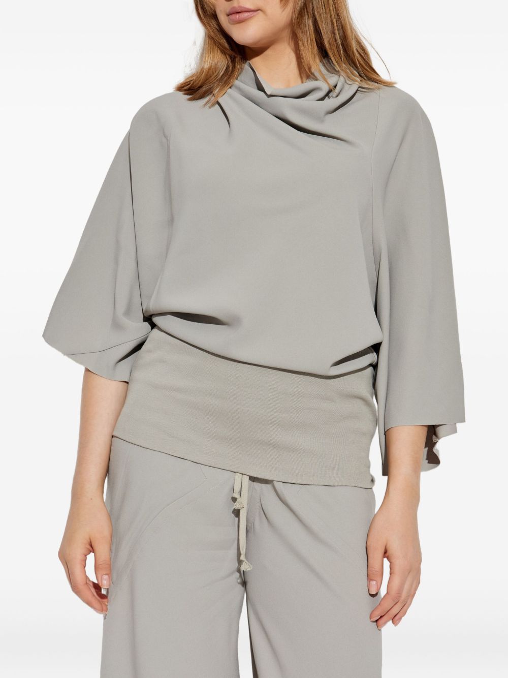 RICK OWENS Cowl Neck Cinched Waist Sweater for Women