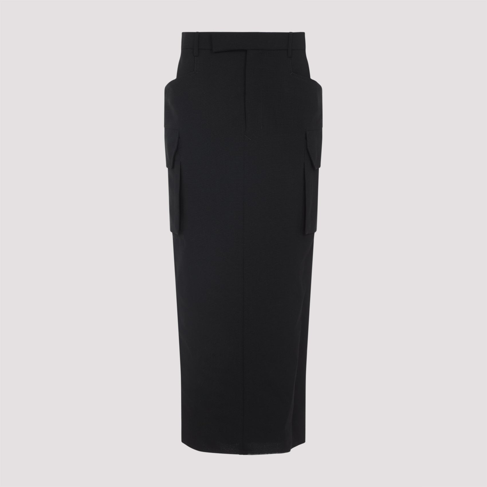 RICK OWENS Women's Midi Skirt in Luxurious Virgin Wool